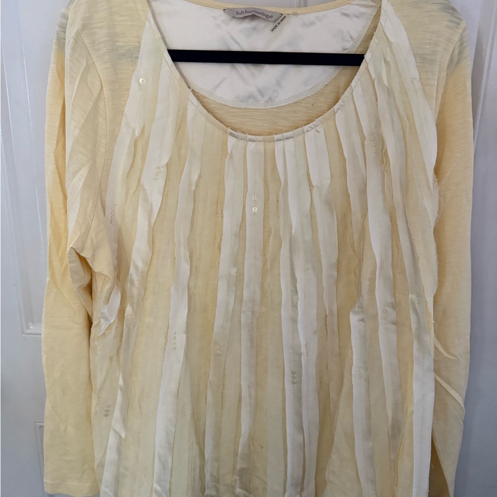 Soft Surroundings Soft Yellow Blouse